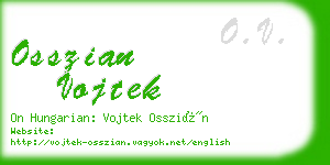 osszian vojtek business card
